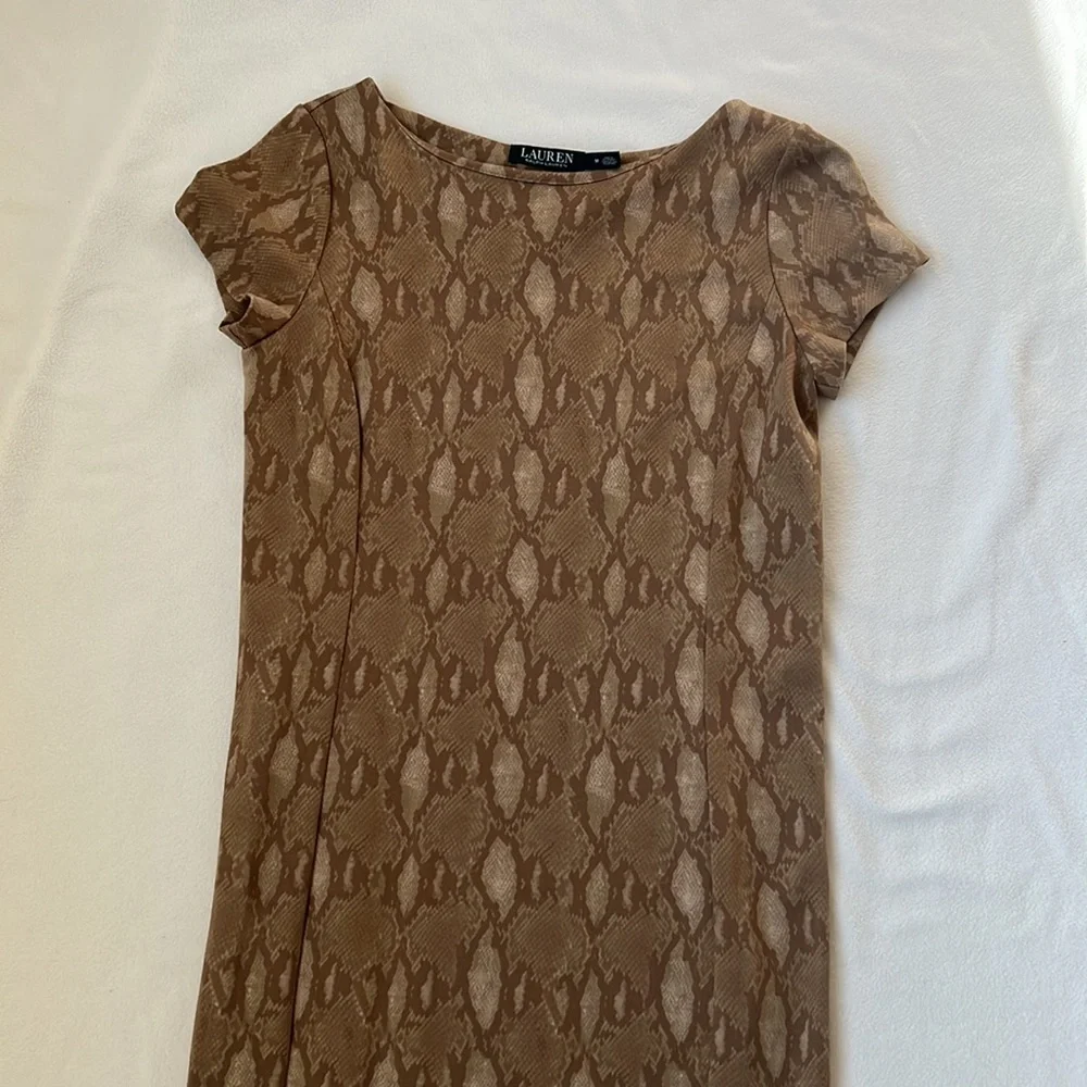 Lauren Ralph Lauren Brown Snake Print Dress - Picture 3 of 8